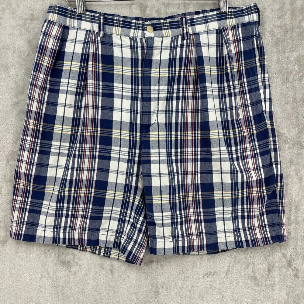 Polo Ralph Lauren Tyler Shorts Plaid Cotton Pleated Front Shorts Men's Size 36